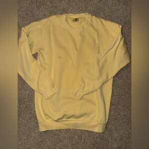 Comfort colors plain solid yellow crew neck sweatshirts size medium M adult